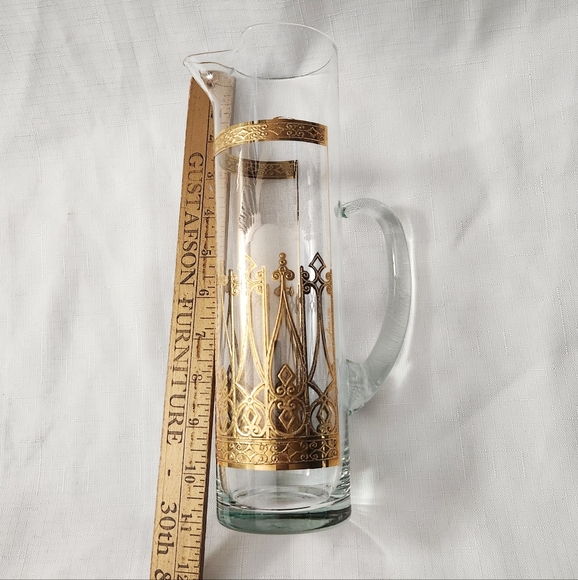 Culver Ltd. 22K Gold Signed VTG Mid-Century Antigua Tall Cocktail Pitcher Valenc - Picture 10 of 16
